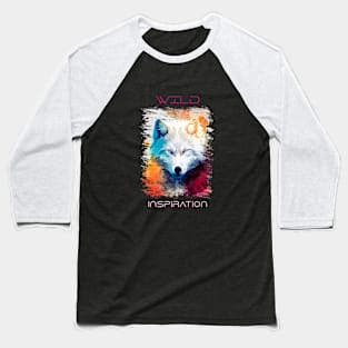 Wolf Wild Nature Animal Colors Art Painting Baseball T-Shirt